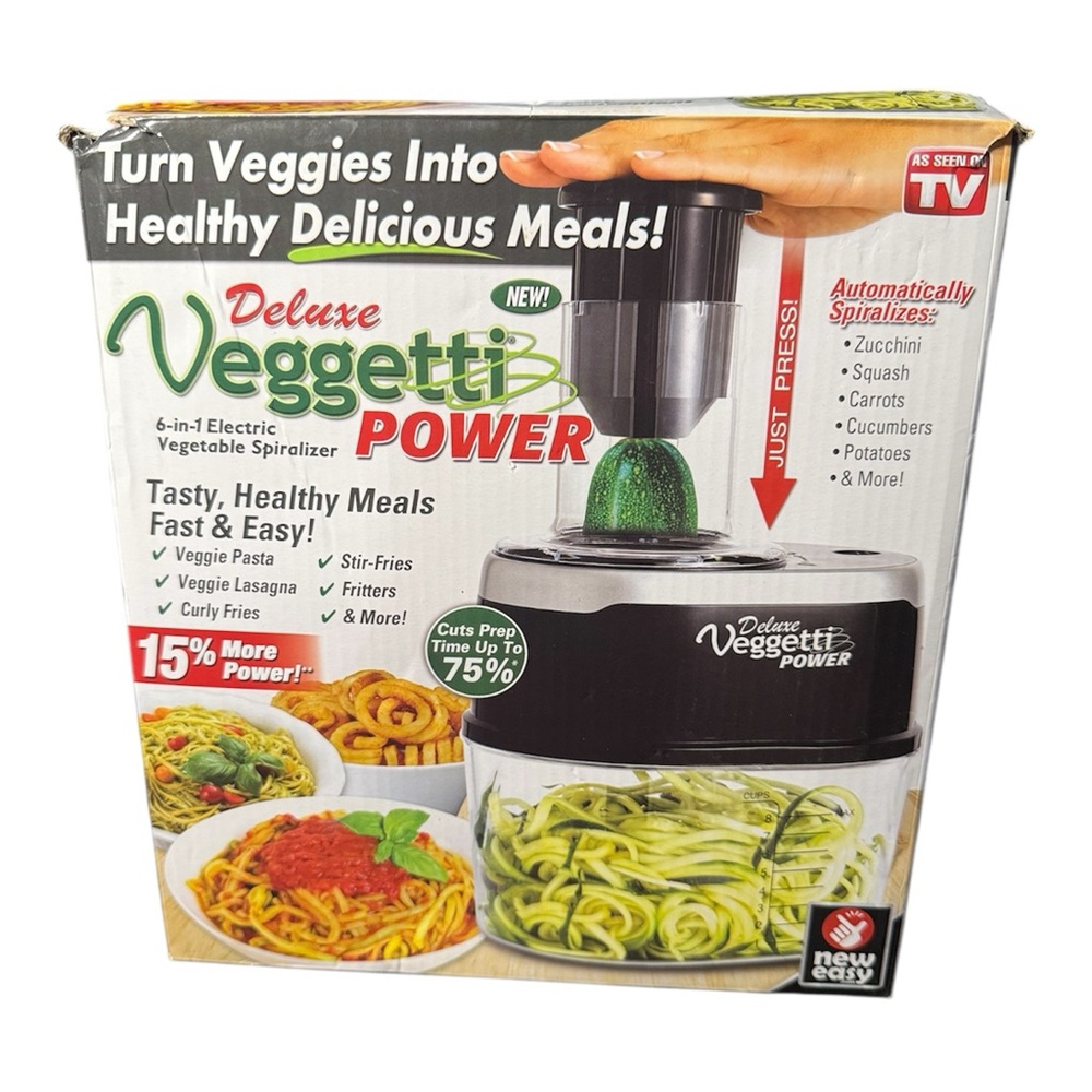 Veggetti Power Deluxe Electric Veggie Spiralizer Noodle Maker Open Box